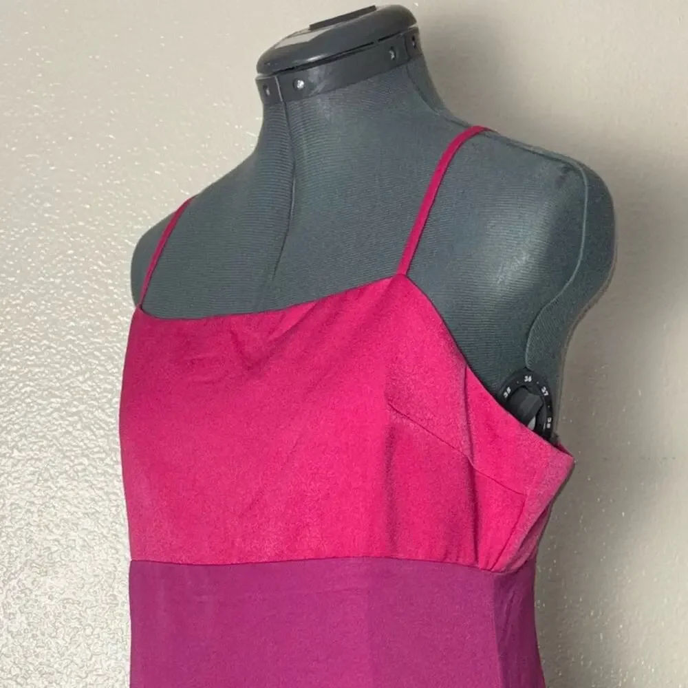 NWT Lulus Feeling Sensational Midi Dress Women's Large Color Block Pink/Magenta - Picture 8 of 16